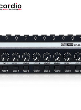 9Recordio HA800S 8路监听耳机放大器 耳放信号分配器 立体声