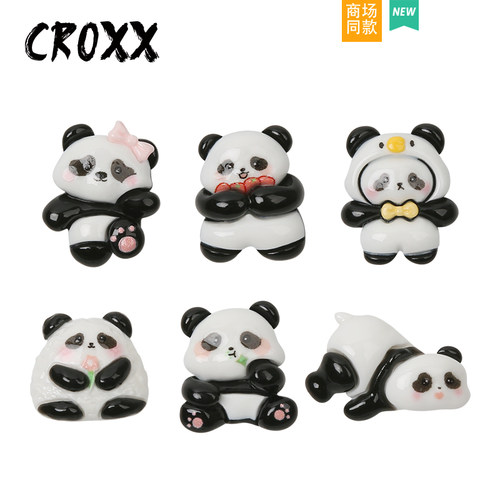 CROXX 洞洞鞋配饰黑白熊猫鞋扣装饰扣 鞋花配件鞋扣卡扣适配Crocs