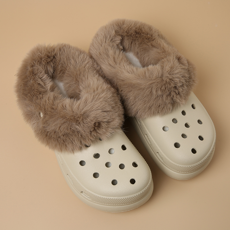 CROXX 洞洞鞋内胆加绒保暖冬季鞋花装饰卡扣diy饰品拖鞋适配crocs