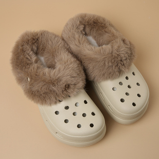 CROXX 洞洞鞋内胆加绒保暖冬季鞋花装饰卡扣diy饰品拖鞋适配crocs