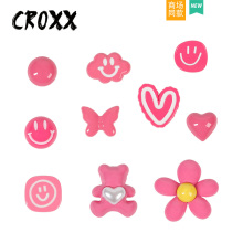 饰扣crocs鞋 CROXX 装 配饰多巴胺玫红色洞洞鞋 花智必星配件 洞洞鞋