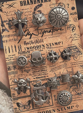 “海盗迷航”暗黑金属洞洞鞋配饰高级鞋花鞋扣装饰配件卡扣适配