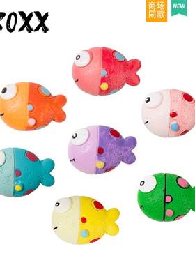 CROXX 五彩鱼洞洞鞋配饰装饰扣鞋花配件diy鞋花适配Cross/Crocs
