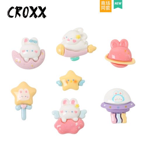 CROXX 洞洞鞋配饰可爱小兔子鞋扣装饰鞋花diy卡扣适配Cross/Crocs