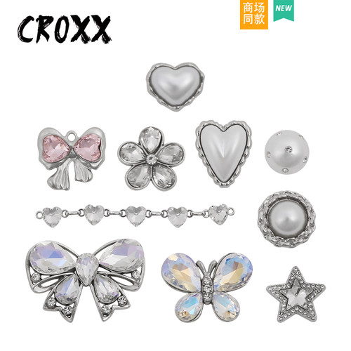 CROXX蝴蝶结爱心珍珠洞洞鞋配饰鞋花鞋扣装饰扣适配crocs/cross