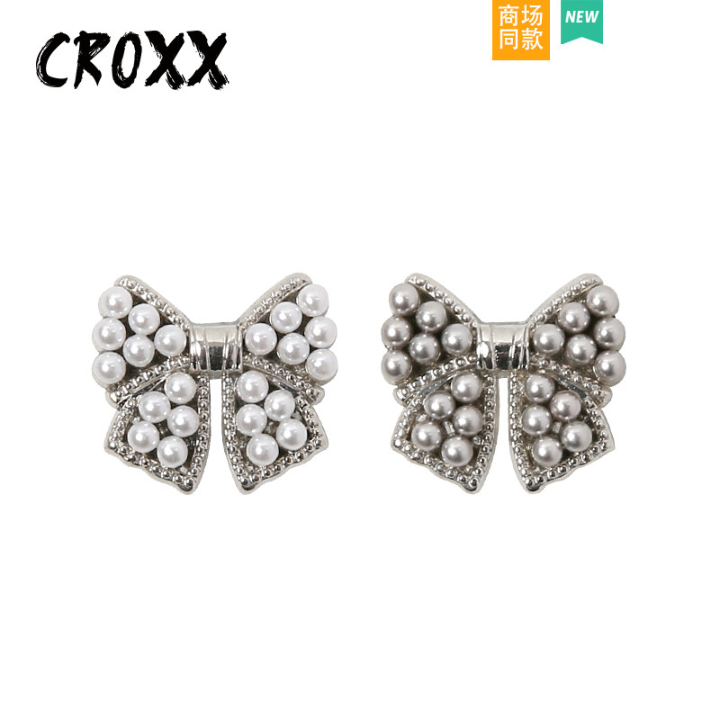 CROXX洞洞鞋配饰蝴蝶结鞋扣珍珠高级感金属鞋花适配crocs/cross