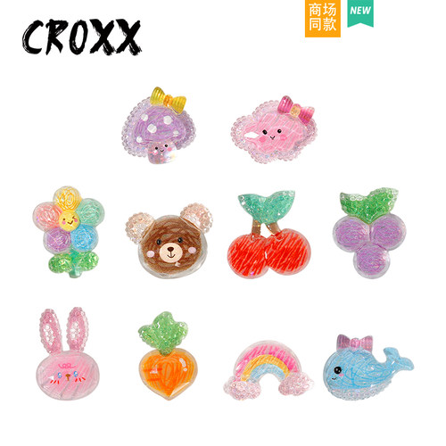 CROXX 切面闪亮手绘洞洞鞋配饰卡扣diy配饰装饰扣鞋扣鞋花配件