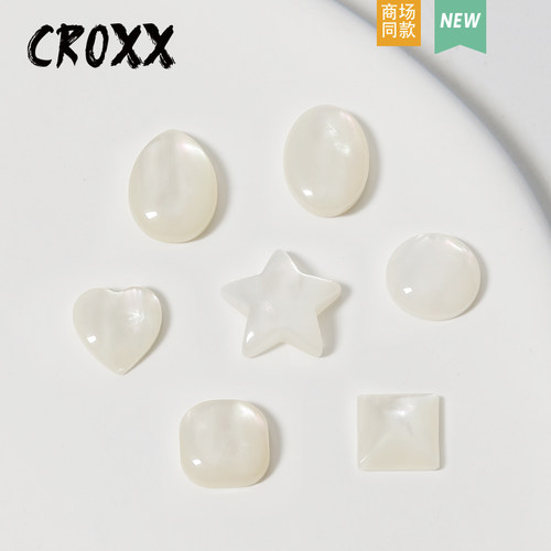 CROXX 洞洞鞋配饰猫眼石仿贝珠光炫彩鞋花装饰扣diy配饰鞋扣装饰