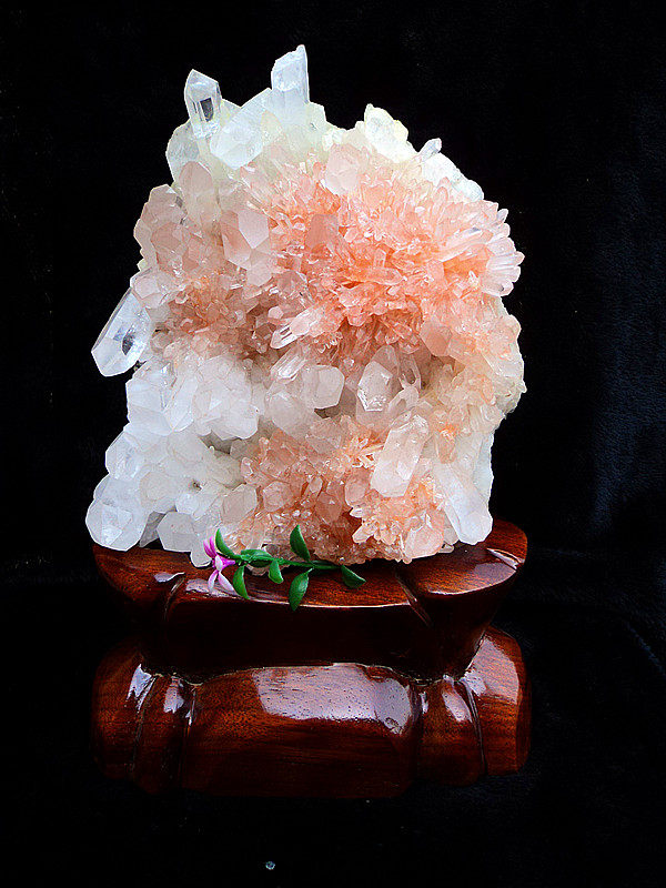 晶山角天然红兔毛水晶簇 红水晶簇 水晶柱摆件29*18cm 4.8kg