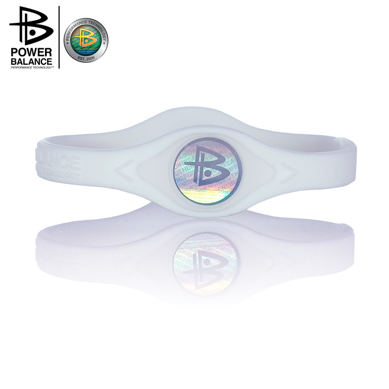 power balance 霸能 能量平衡公司 手环 硅胶手环 白色白字