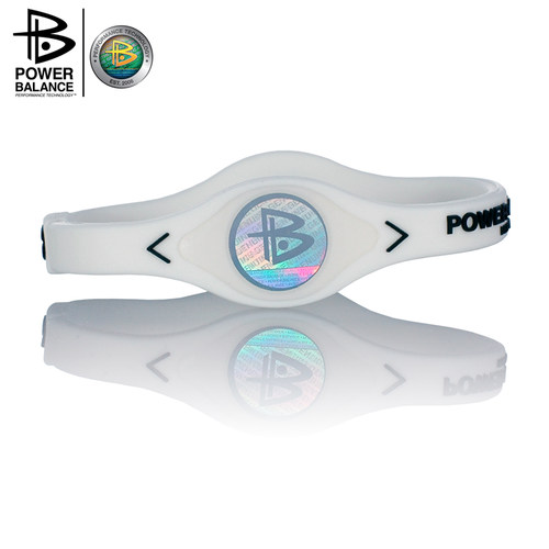 POWER BALANCE 霸能 能量平衡公司 手环 硅胶手环 白色黑字
