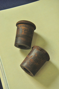 老物件 清代 文房器 楠木老画轴头 全手工雕刻