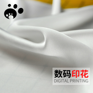 无弹缎面雪纺117#数码印花布料定制/里衬连衣裙衬衫礼服古装裙