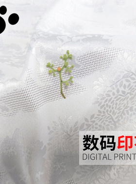 清明上河图提花布料微弹古风旗袍