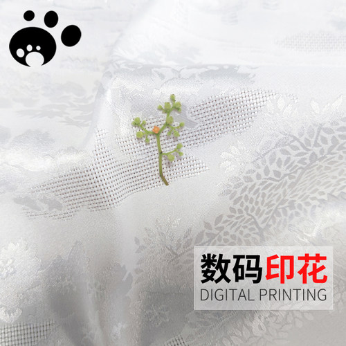 清明上河图提花布料微弹古风旗袍