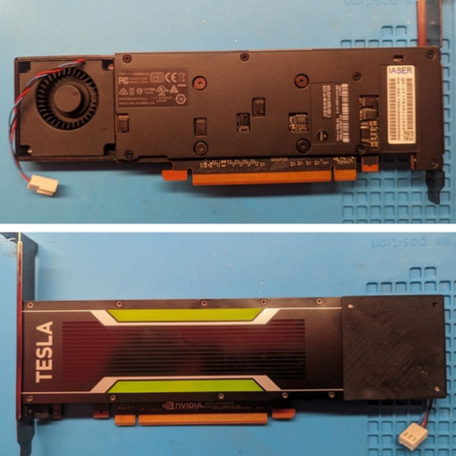 英伟达NVIDIATesla P4/T4/M4显卡改装主动涡轮散热风扇支架特斯拉