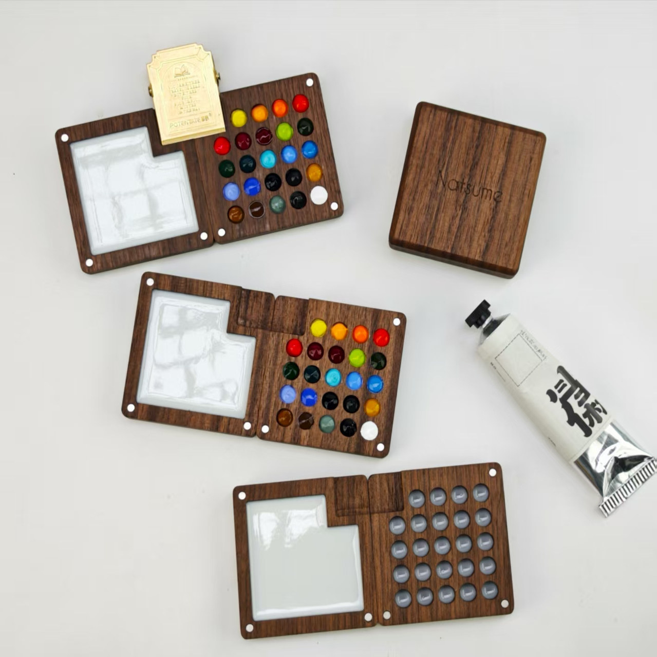 24色手工迷你黑胡桃木颜料盒 空盒不含颜料,文具电教/文化用品/商务用品,调色盒,淘宝优惠券,粉丝福利购,淘宝优惠卷