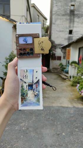 夏目手工旅行水彩本速写棉浆阿诗