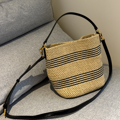 拉菲草单肩斜挎包编织包女包