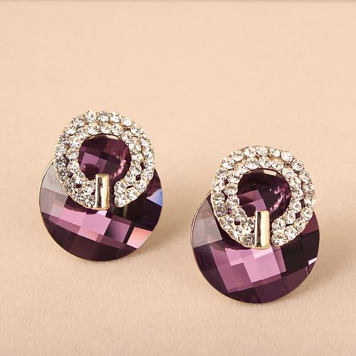 轻奢大气水晶耳钉/耳夹可选