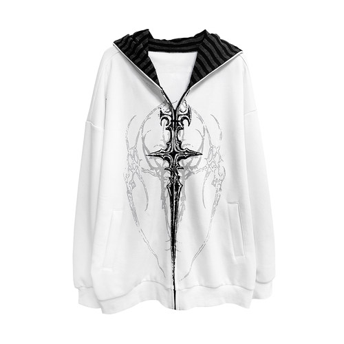 印花常规款连帽外套防晒衣亚文化