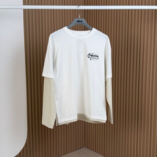 26新款 男女NY涂鸦拼接假两件防晒运动T恤3ATSB0561 MLB情侣长袖