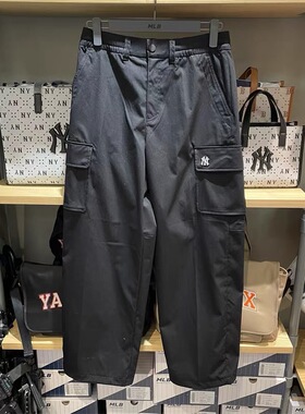 24新款MLB运动裤女子NY刺绣工装口袋宽松休闲直筒长裤3FWPV0141