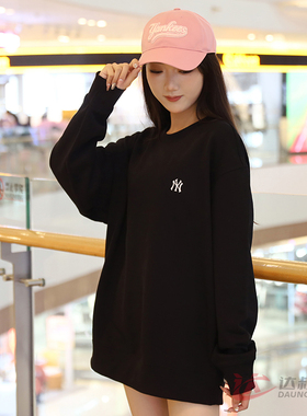 24新款MLB情侣卫衣男女NY小标刺绣圆领运动休闲套头衫3AMTB9144