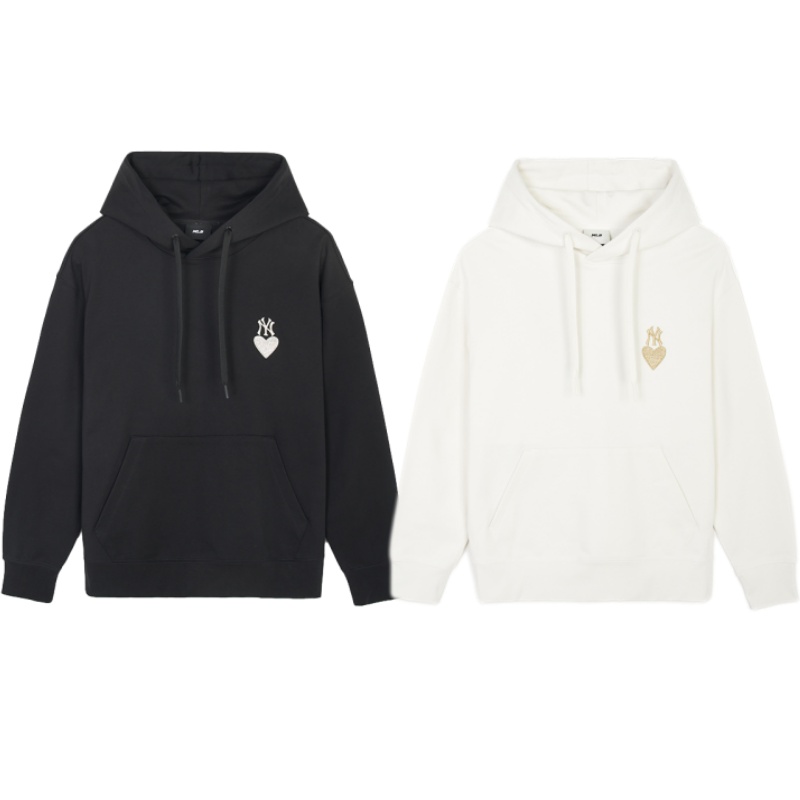 MLB男女NY愛心連帽衛衣套頭衫