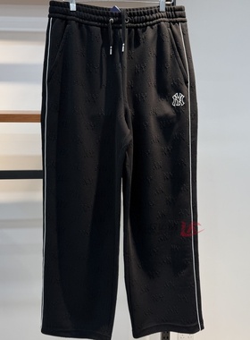 25新款MLB运动裤男女NY钻石老花满标宽松休闲直筒长裤3APTM0251