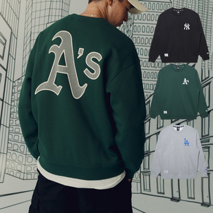 NewEra纽亦华MLB情侣卫衣男女NY大标加绒运动套头衫13338671