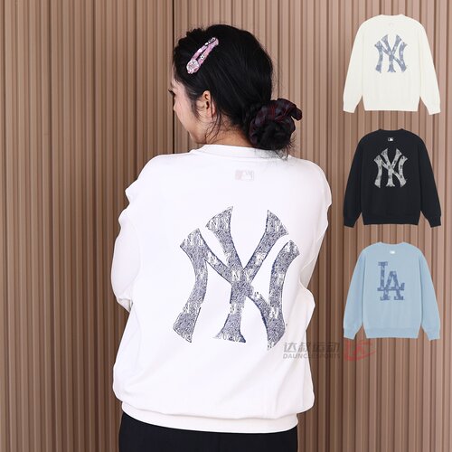 MLB情侣NY老花大标印花圆领卫衣