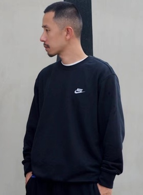 24新款Nike耐克卫衣男女圆领刺绣小标宽松运动休闲套头衫BV2667