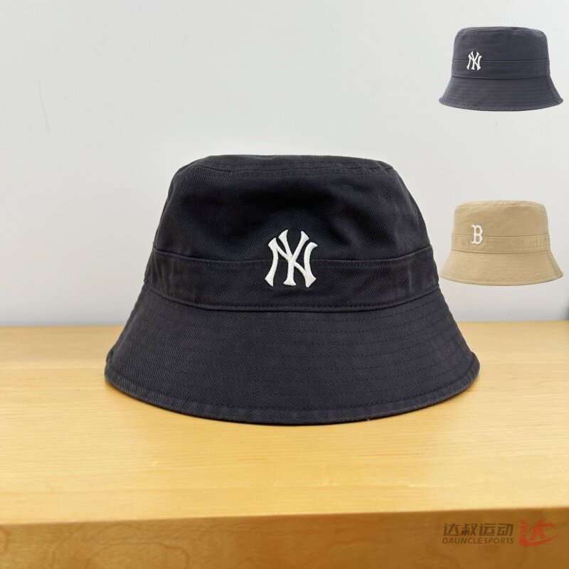 MLB情侣NY刺绣遮阳渔夫帽