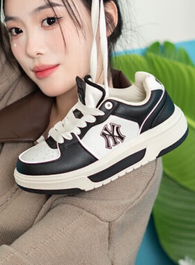 24新款MLB情侣学长鞋男女NY复古学院风厚底增高休闲鞋3ASXCLS4N