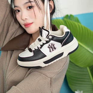 3ASXCLS4N 男女NY复古学院风厚底增高休闲鞋 24新款 MLB情侣学长鞋