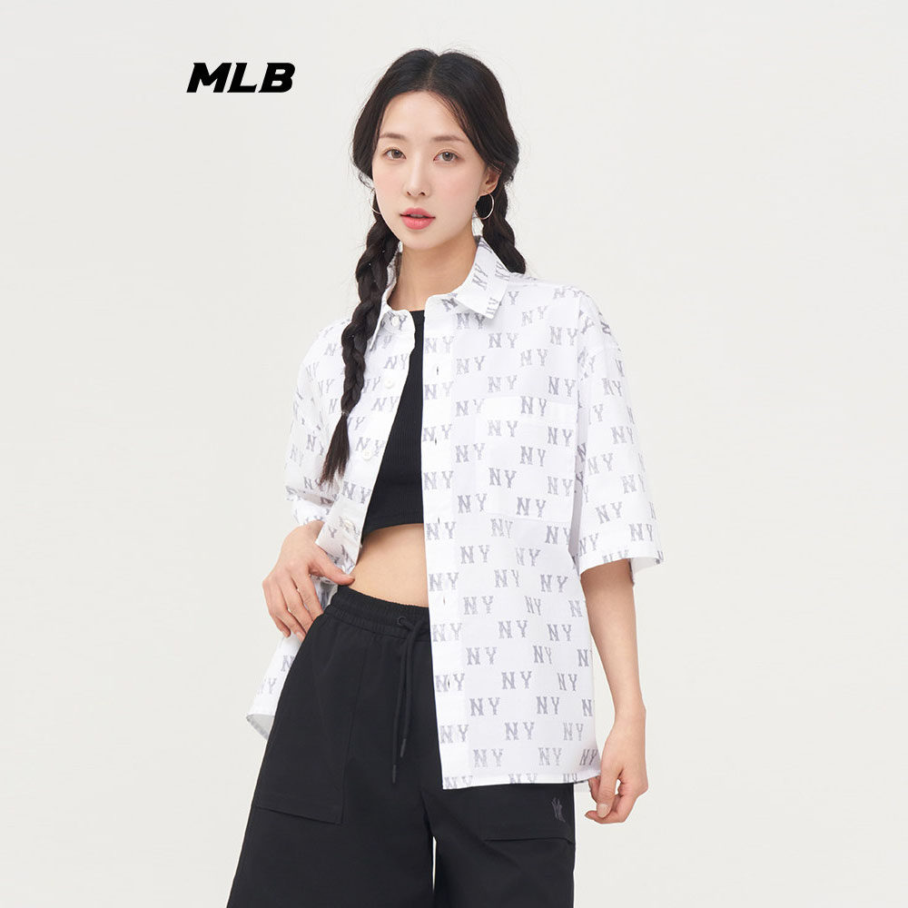 26新款MLB衬衫男女休闲短袖外套