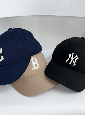 25新款MLB情侣棒球帽男女NY字母刺绣遮阳运动帽鸭舌帽3ACPB225N