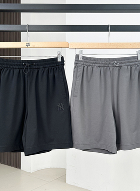 25新款MLB情侣短裤男女NY小标凉感抽绳针织休闲运动裤3ASPB1353