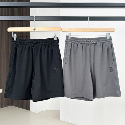 25新款MLB情侣短裤男女NY小标凉感抽绳针织休闲运动裤3ASPB1353