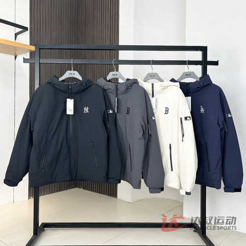 MLB情侣防泼水轻薄纯色羽绒服