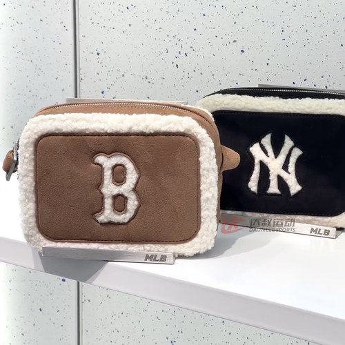 MLB男女斜挎包NY毛绒挎包拎包