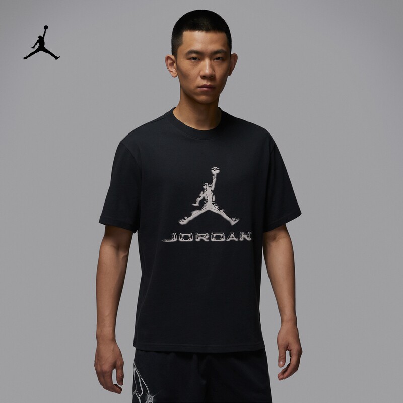 Jordan25新款Nike耐克短袖男子AJ飞人印花纯棉圆领运动T恤HQ9092