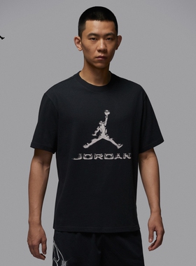 Jordan25新款Nike耐克短袖男子AJ飞人印花纯棉圆领运动T恤HQ9092