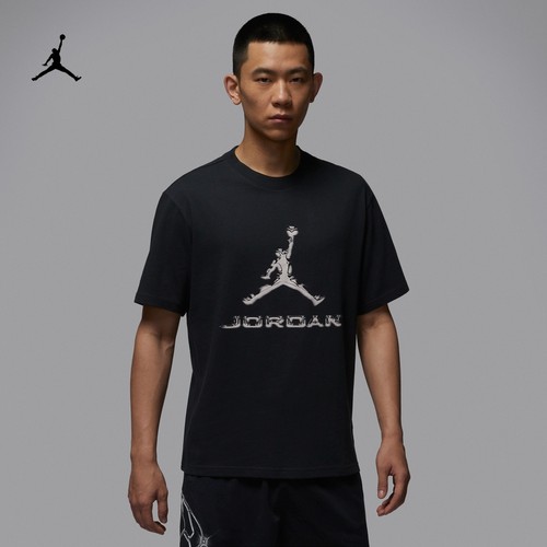 Jordan男子AJ飞人印花纯棉短袖