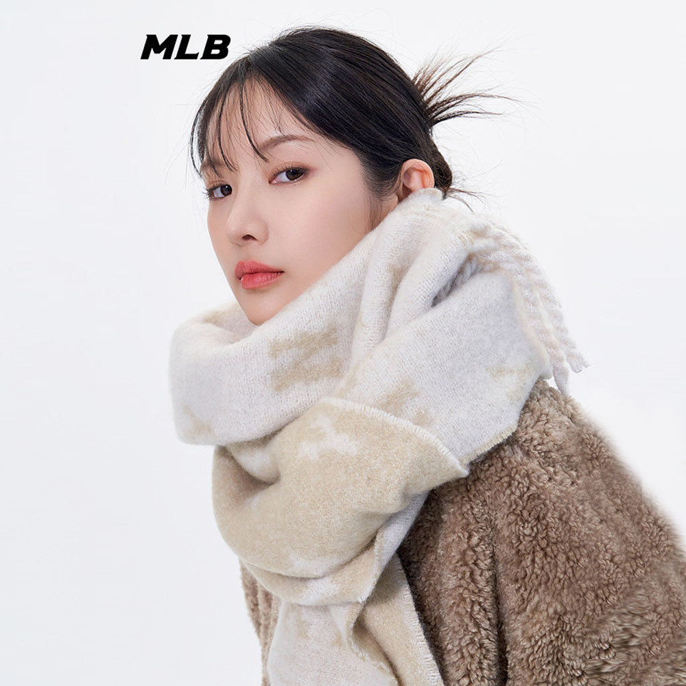 MLB情侣围巾男女复古含羊毛围脖