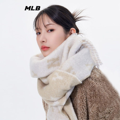 MLB情侣围巾男女复古含羊毛围脖
