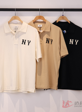 25新款MLB短袖男女NY刺绣防晒凉感速干POLO衫运动T恤3APQB0353