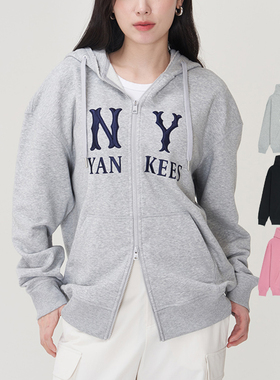 25新款MLB情侣外套男女NY刺绣连帽卫衣开衫休闲运动夹克3ATRB0551