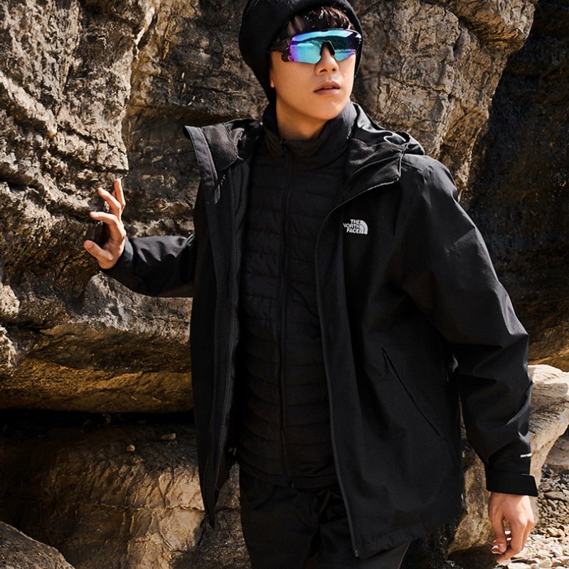 25新款TheNorthFace北面冲锋衣男户外防水棉服三合一保暖外套8FHW